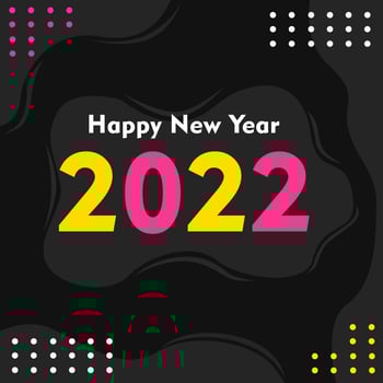 black color 2022 new year greeting background design. design for templates. vector