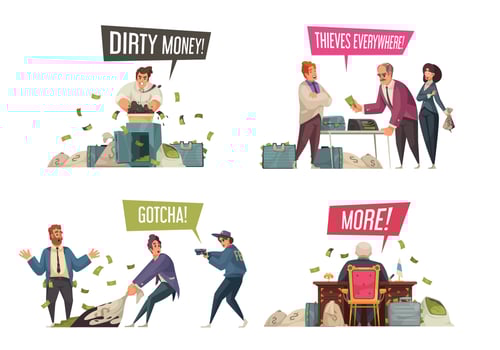 Dirty Money Cartoon Compositions vector