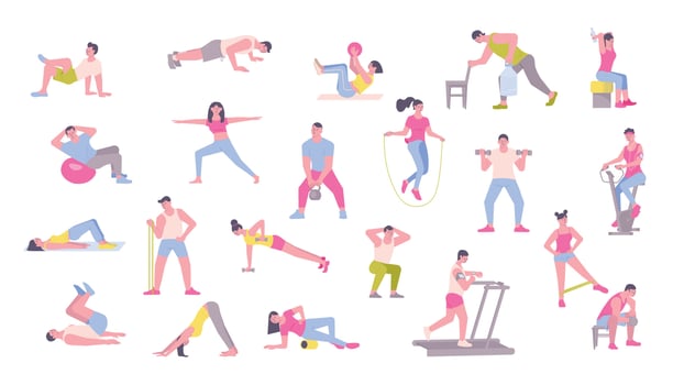 Home Sports Flat Set vector