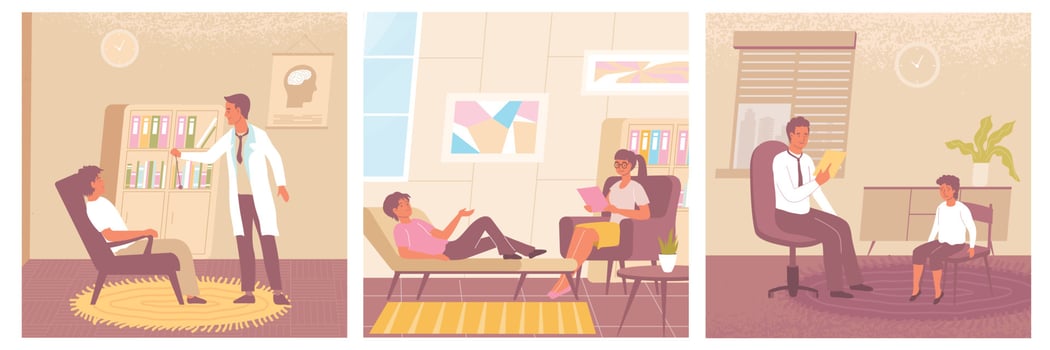 Psychology Flat Compositions vector
