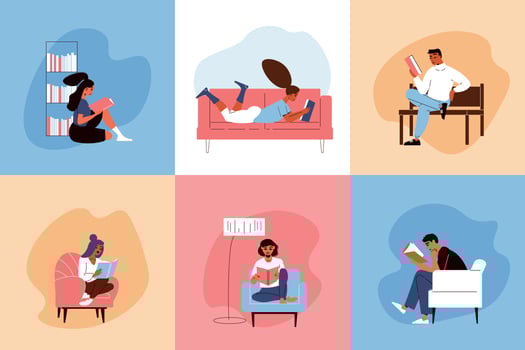 Reading People Design Concept vector