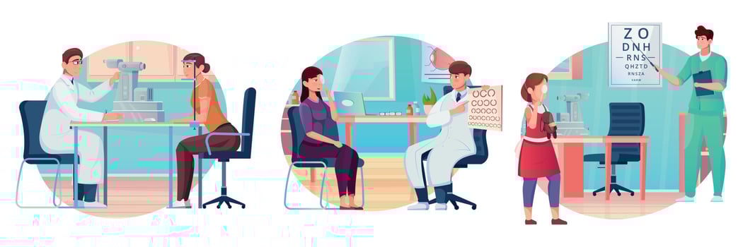 Ophthalmology Composition Flat vector