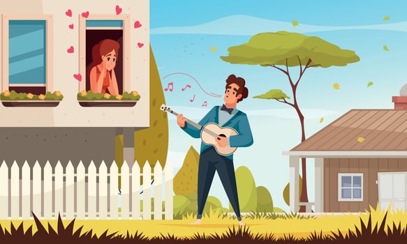 Sweet Guitar Serenade Composition vector