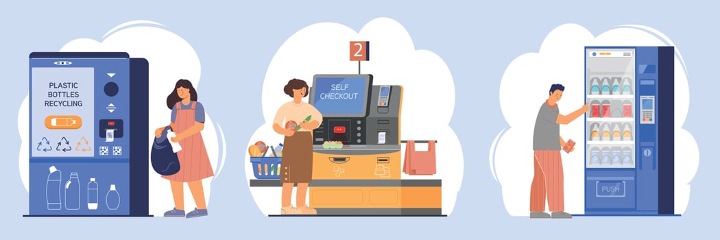 Self Service Composition Set Flat vector