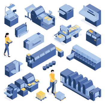 Printing House Set vector