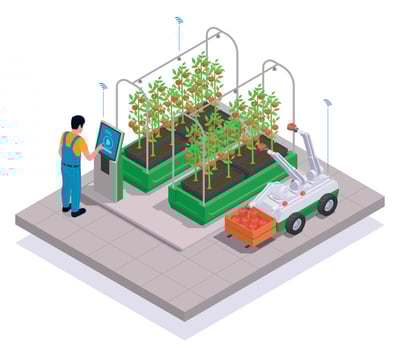 Modern Greenhouse Isometric Colored Concept vector
