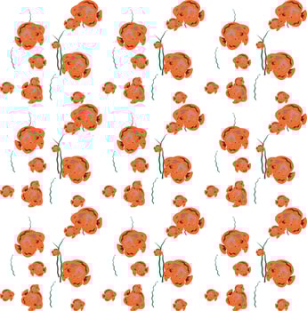 Orange Fish Seamless Pattern. Vector Illustration.