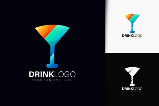 Drink logo design with gradient vector