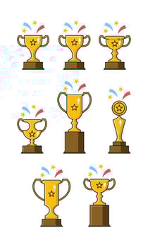 Set Trophy Champion Logo vector