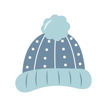 Hat with pompon in hand drawn style. vector
