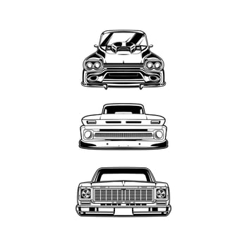 silhouette classic car vector