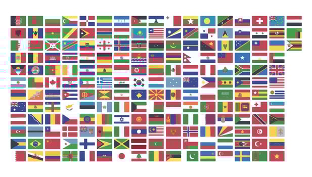 world flags on white vector