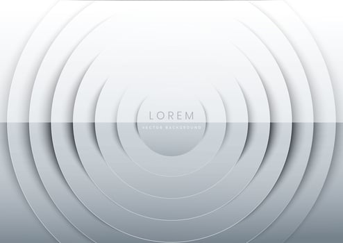 Abstract white and grey curve circle layer overlapping background. vector