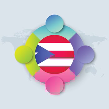 Puerto Rico  Flag with Infographic Design isolated on World map vector