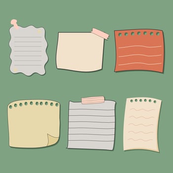 se of note papers vector