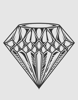illustration vector vintage diamond monochrome color