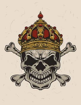 illustration vector skull king crown