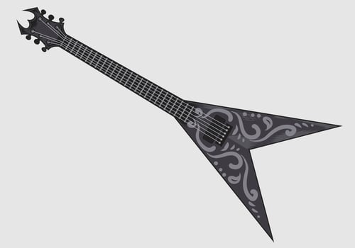 illustration vector electric guitar on white background