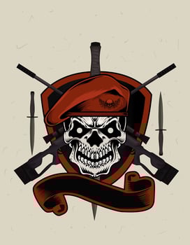 illustration vector skull army logo