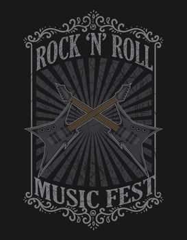 illustration vector rock n roll music fest poster