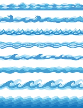 Seamless Waves Water Element vector