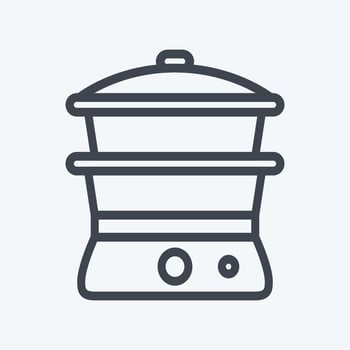 Icon Steamer - Line Style - Simple illustration,Editable stroke vector