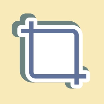 Sticker Crop - Simple illustration,Editable stroke vector