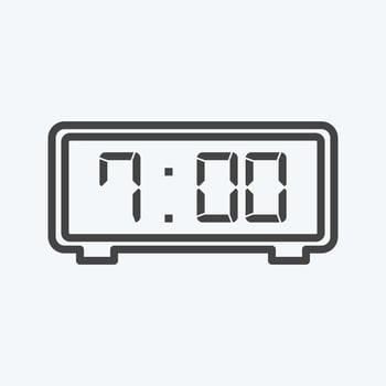 Icon Digital Clock - Line Style - Simple illustration,Editable stroke vector
