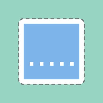 Sticker Crop Original - Line Cut - Simple illustration,Editable stroke vector