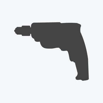 Icon Drill Machine - Glyph Style - Simple illustration,Editable stroke vector
