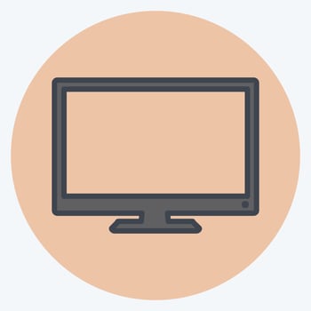 Icon LCD Screen - Color Mate Style - Simple illustration,Editable stroke vector