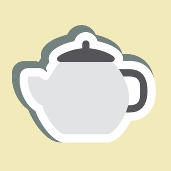Sticker Teapot - Simple illustration,Editable stroke vector