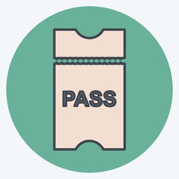 Icon Passes - Color Mate Style - Simple illustration,Editable stroke vector