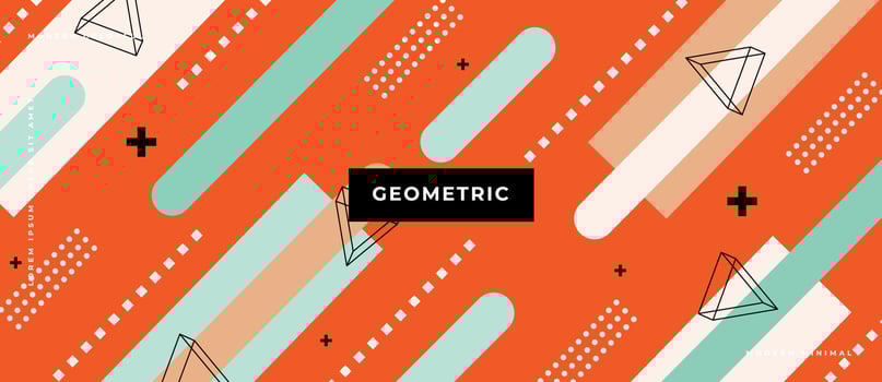 Seamless pattern with geometric shapes in the style of the 80s. Multicolored vintage background with triangles, rectangle, dot on pastel background. vector