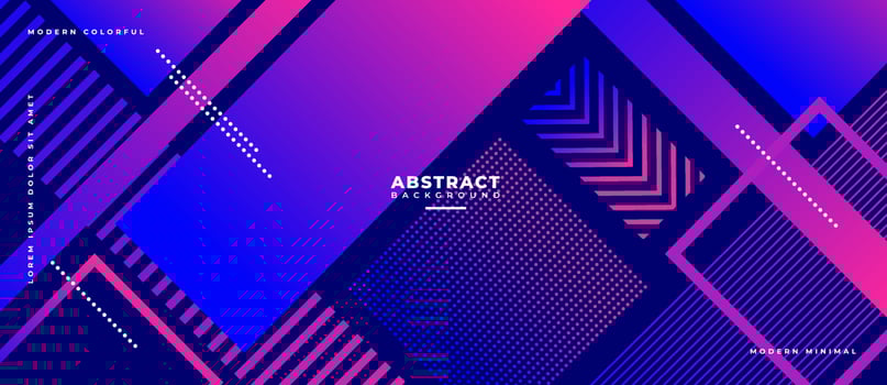 Colorful geometric rectangle, line moving diagonal on navy blue abstract background. vector