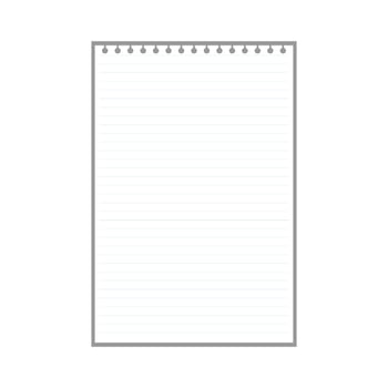 blank lined page sheet for notes with ring holes vector
