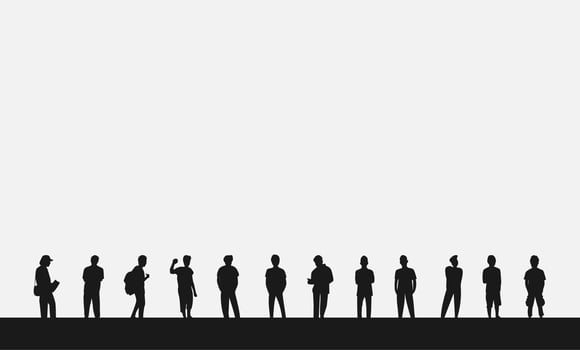 Group diversity silhouette multiethnic people. Community of colleagues or collaborators. Collaborate. Male social network community of diverse culture. vector