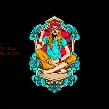 smoking hippie girl vector