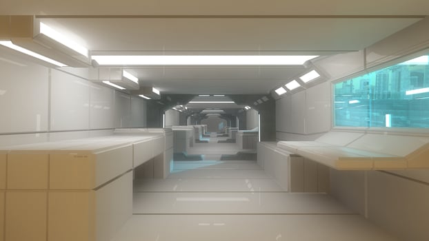 SCIFI futuristic interior architecture photo