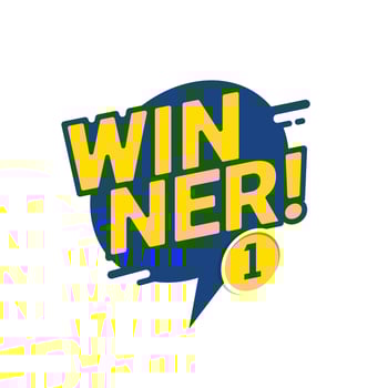 Winner victory badge vector graphic
