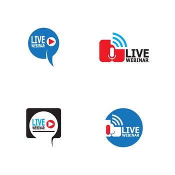 Live webinar icon and symbol template vector