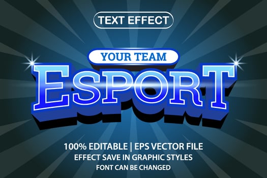 esport 3d editable text effect vector
