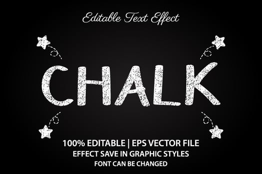 chalk 3d editable text effect vector