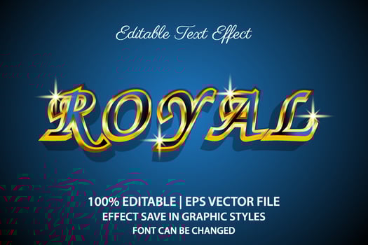 royal luxury editable text effect 3d style vector
