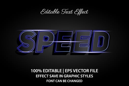 speed 3d editable text effect vector