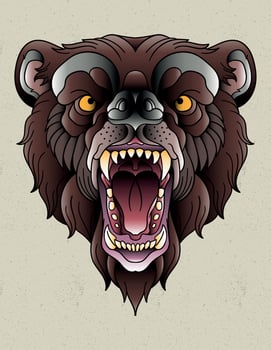 bear neo traditional vector