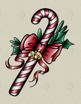 candy cane christmas vector