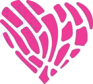 Concha pan heart vector