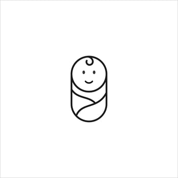 baby and children themed simple line icon vector