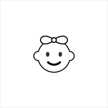 baby and children themed simple line icon vector